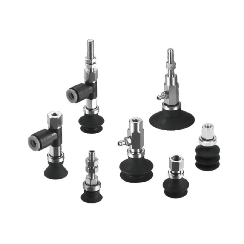 Cangkir Penghisap Vakum Seri ZP Dengan Cincin Jepret, Adaptor & Braket Penyangga (Ø9~Ø50)